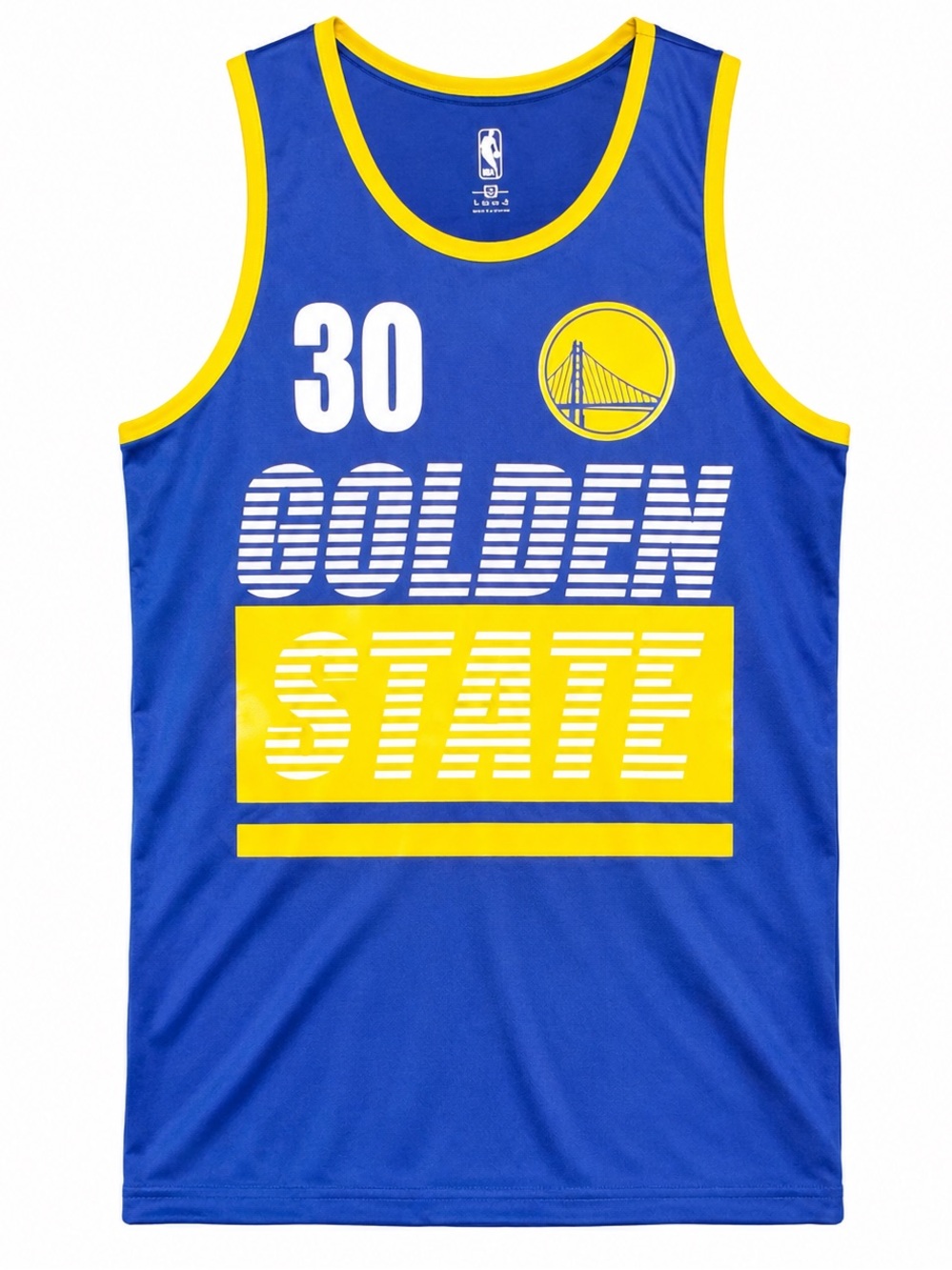 Steph Curry #30 Golden State Warriors NBA Jersey Blue & Yellow - Picture 1 of 3